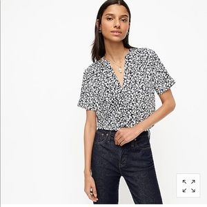 J Crew Drapey Band Collar Top